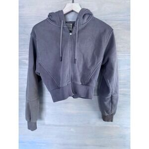 Oner Active Classic Cropped Lounge Hoodie‎ Zip Brown Small